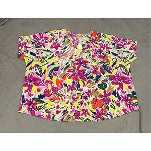 JODIFL Oversized Medium Colorful Short Sleeve Top New